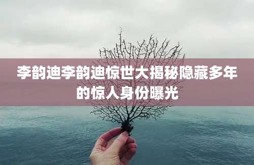 李韵迪李韵迪惊世大揭秘隐藏多年的惊人身份曝光