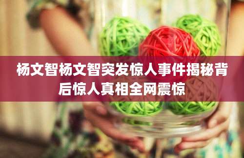杨文智杨文智突发惊人事件揭秘背后惊人真相全网震惊