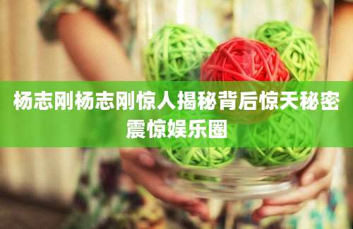 杨志刚杨志刚惊人揭秘背后惊天秘密震惊娱乐圈