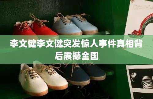 李文健李文健突发惊人事件真相背后震撼全国