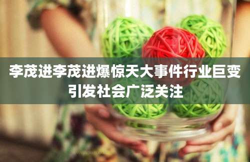 李茂进李茂进爆惊天大事件行业巨变引发社会广泛关注