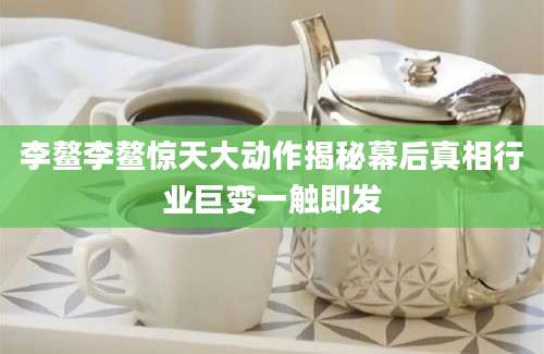李鳌李鳌惊天大动作揭秘幕后真相行业巨变一触即发