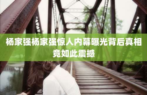 杨家强杨家强惊人内幕曝光背后真相竟如此震撼