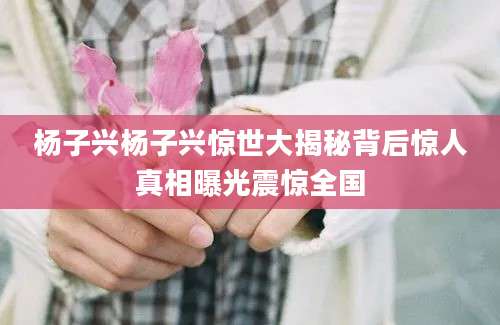 杨子兴杨子兴惊世大揭秘背后惊人真相曝光震惊全国