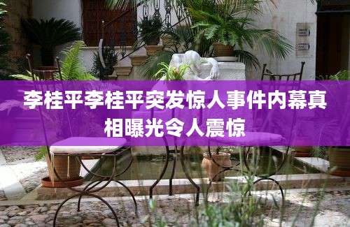 李桂平李桂平突发惊人事件内幕真相曝光令人震惊