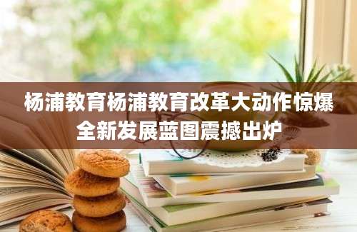 杨浦教育杨浦教育改革大动作惊爆全新发展蓝图震撼出炉