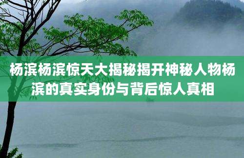 杨滨杨滨惊天大揭秘揭开神秘人物杨滨的真实身份与背后惊人真相