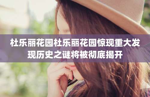 杜乐丽花园杜乐丽花园惊现重大发现历史之谜将被彻底揭开