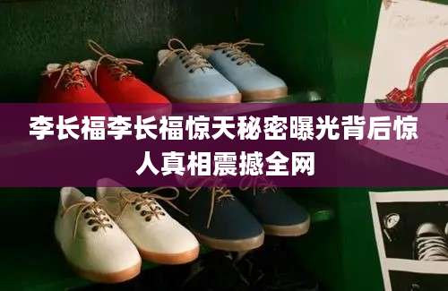 李长福李长福惊天秘密曝光背后惊人真相震撼全网