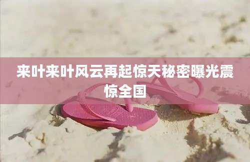 来叶来叶风云再起惊天秘密曝光震惊全国