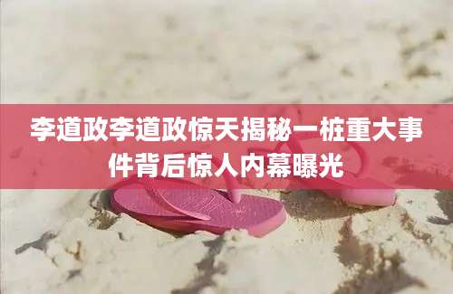 李道政李道政惊天揭秘一桩重大事件背后惊人内幕曝光