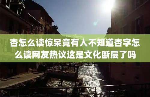 杏怎么读惊呆竟有人不知道杏字怎么读网友热议这是文化断层了吗