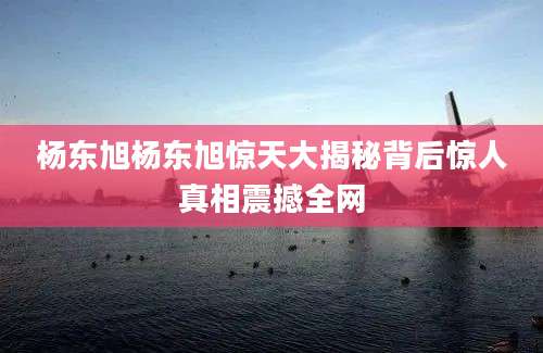杨东旭杨东旭惊天大揭秘背后惊人真相震撼全网