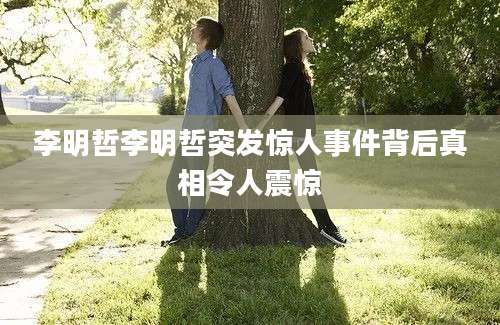 李明哲李明哲突发惊人事件背后真相令人震惊