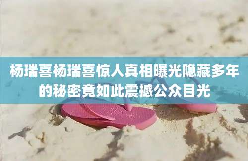 杨瑞喜杨瑞喜惊人真相曝光隐藏多年的秘密竟如此震撼公众目光