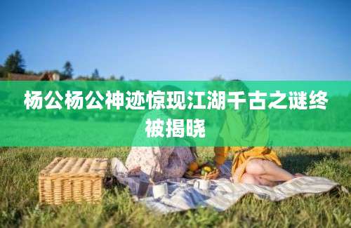 杨公杨公神迹惊现江湖千古之谜终被揭晓