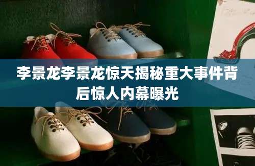 李景龙李景龙惊天揭秘重大事件背后惊人内幕曝光
