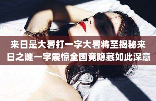 来日是大暑打一字大暑将至揭秘来日之谜一字震惊全国竟隐藏如此深意