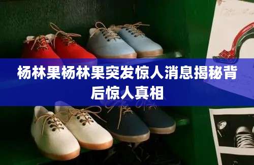 杨林果杨林果突发惊人消息揭秘背后惊人真相