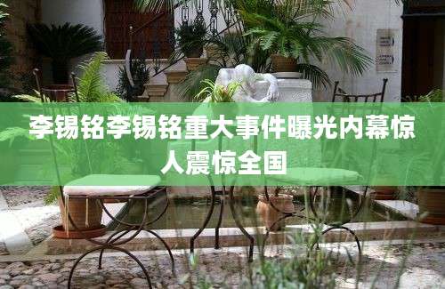 李锡铭李锡铭重大事件曝光内幕惊人震惊全国