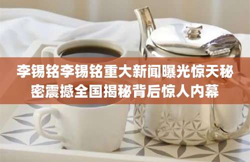 李锡铭李锡铭重大新闻曝光惊天秘密震撼全国揭秘背后惊人内幕