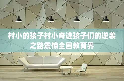 村小的孩子村小奇迹孩子们的逆袭之路震惊全国教育界