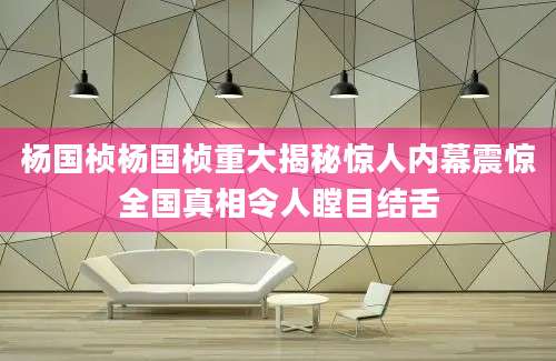 杨国桢杨国桢重大揭秘惊人内幕震惊全国真相令人瞠目结舌