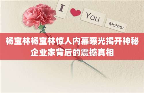 杨宝林杨宝林惊人内幕曝光揭开神秘企业家背后的震撼真相