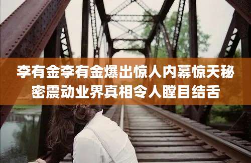 李有金李有金爆出惊人内幕惊天秘密震动业界真相令人瞠目结舌