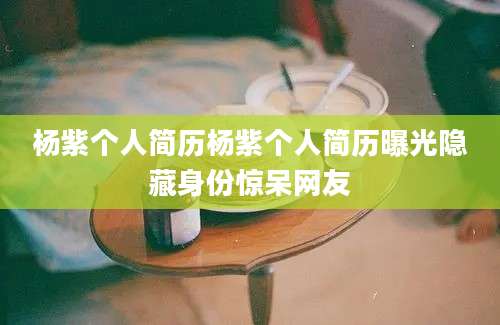 杨紫个人简历杨紫个人简历曝光隐藏身份惊呆网友