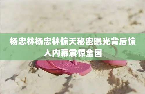 杨忠林杨忠林惊天秘密曝光背后惊人内幕震惊全国