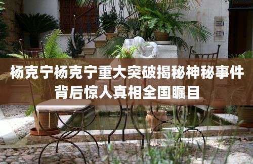 杨克宁杨克宁重大突破揭秘神秘事件背后惊人真相全国瞩目