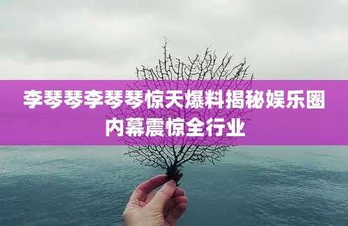 李琴琴李琴琴惊天爆料揭秘娱乐圈内幕震惊全行业
